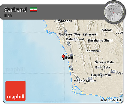 Shaded Relief Map of Sarkand