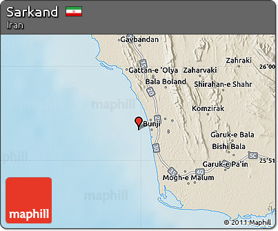 Shaded Relief Map of Sarkand