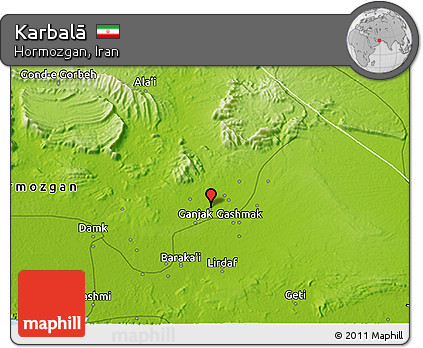 Physical 3D Map of Karbalā