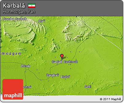 Physical 3D Map of Karbalā
