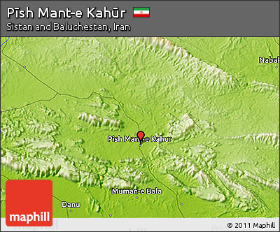 Physical 3D Map of Pīsh Mant-e Kahūr