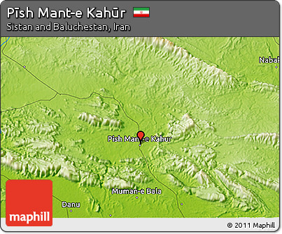 Physical 3D Map of Pīsh Mant-e Kahūr