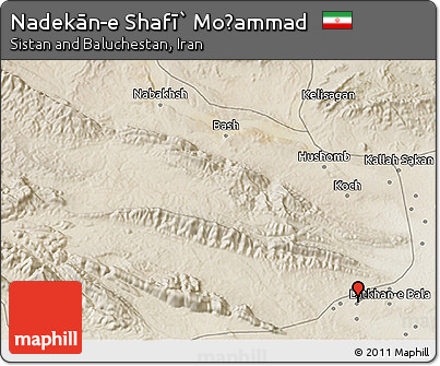 Satellite 3D Map of Nadekān-e Shafī` Moḩammad