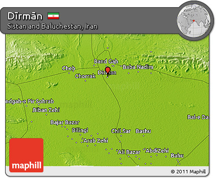 Physical 3D Map of Dīrmān