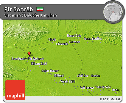 Physical 3D Map of Pīr Sohrāb