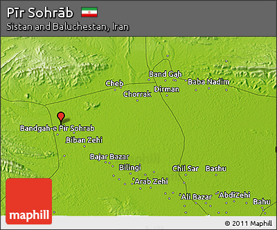 Physical 3D Map of Pīr Sohrāb