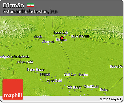Physical 3D Map of Dīrmān