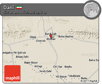 Shaded Relief 3D Map of Danī