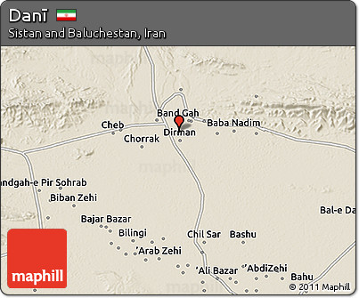 Shaded Relief 3D Map of Danī