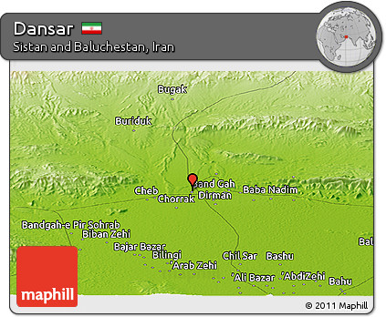 Physical Panoramic Map of Dansar