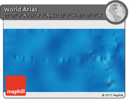 Physical 3D Map of the Area around 25° 51' 37" N, 66° 13' 29" W