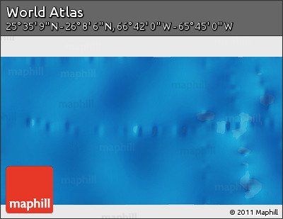 Physical 3D Map of the Area around 25° 51' 37" N, 66° 13' 29" W