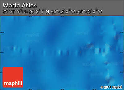 Physical Map of the Area around 25° 51' 37" N, 66° 13' 29" W