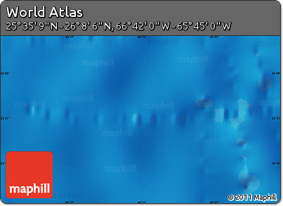 Physical Map of the Area around 25° 51' 37" N, 66° 13' 29" W