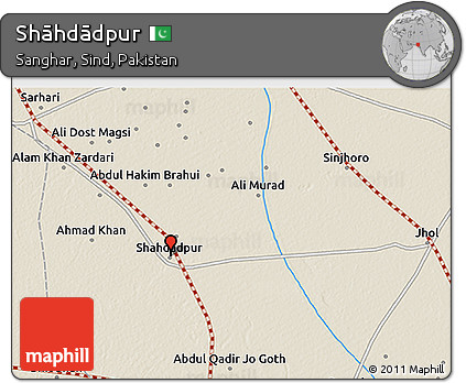 Shaded Relief 3D Map of Shāhdādpur