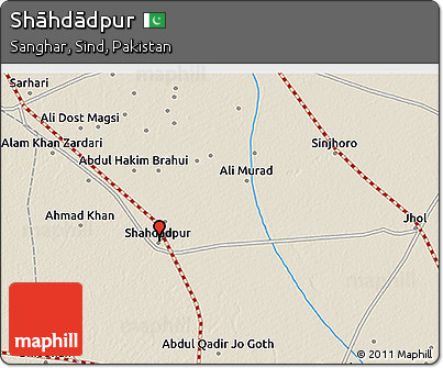 Shaded Relief 3D Map of Shāhdādpur