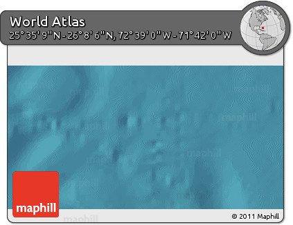 Satellite 3D Map of the Area around 25° 51' 37" N, 72° 10' 30" W