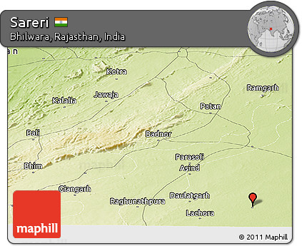 Physical Panoramic Map of Sareri