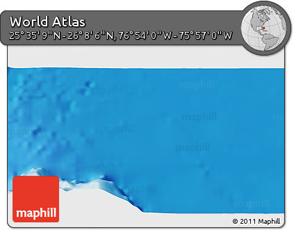 Physical 3D Map of the Area around 25° 51' 37" N, 76° 25' 30" W