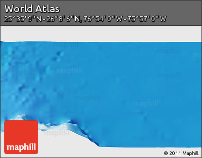 Physical 3D Map of the Area around 25° 51' 37" N, 76° 25' 30" W