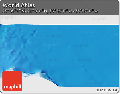 Physical 3D Map of the Area around 25° 51' 37" N, 76° 25' 30" W