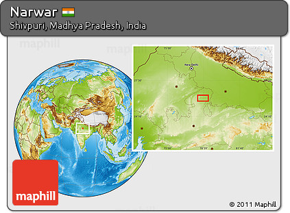Physical Location Map of Narwar