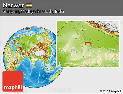 Physical Location Map of Narwar