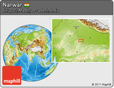 Physical Location Map of Narwar