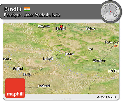 Satellite Panoramic Map of Bindki