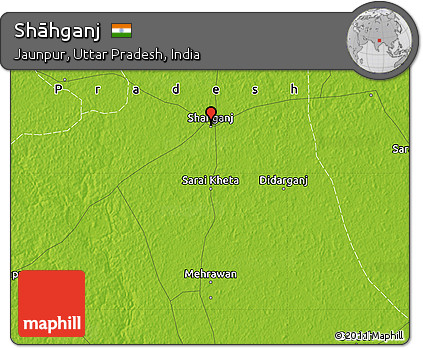 Physical Map of Shāhganj