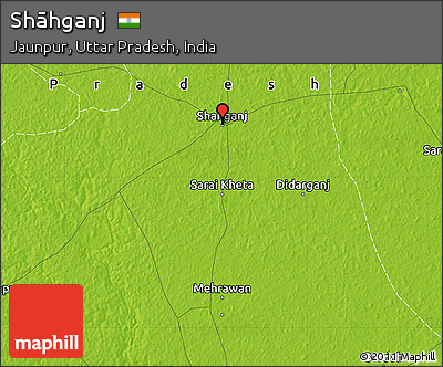 Physical Map of Shāhganj
