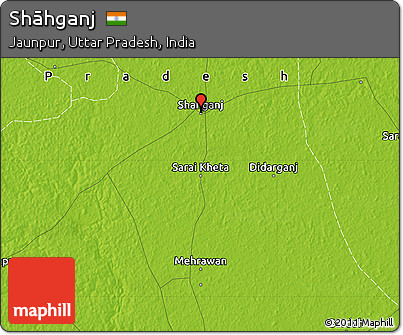 Physical Map of Shāhganj
