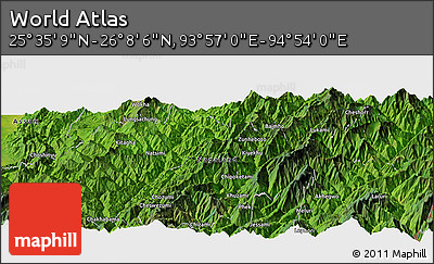 Satellite Panoramic Map of the Area around 25° 51' 37" N, 94° 25' 30" E