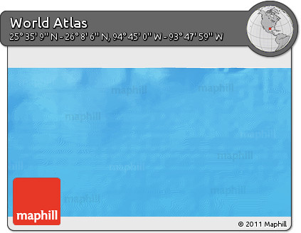 Physical 3D Map of the Area around 25° 51' 37" N, 94° 16' 30" W