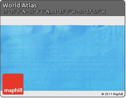 Physical 3D Map of the Area around 25° 51' 37" N, 94° 16' 30" W