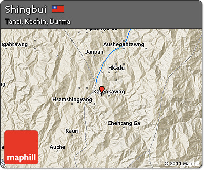 Shaded Relief Map of Shingbui
