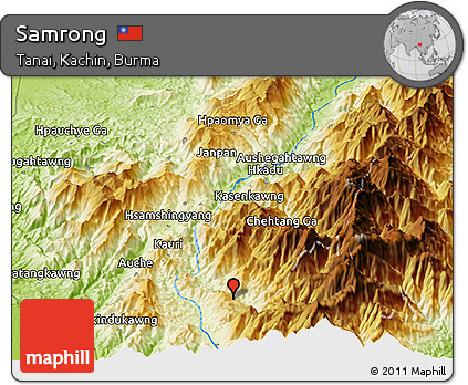 Physical Panoramic Map of Samrong
