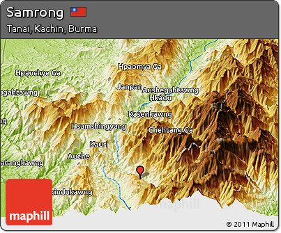 Physical Panoramic Map of Samrong