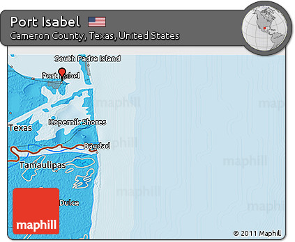 Political 3D Map of Port Isabel