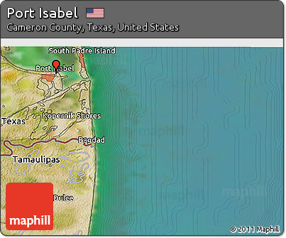 Satellite 3D Map of Port Isabel