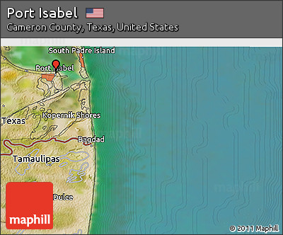 Satellite 3D Map of Port Isabel