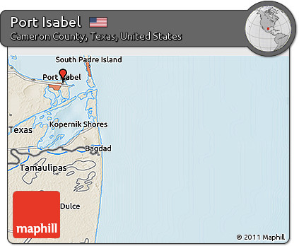 Shaded Relief 3D Map of Port Isabel