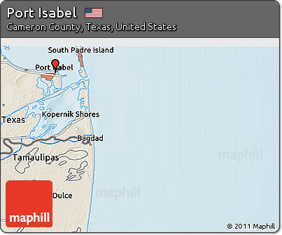 Shaded Relief 3D Map of Port Isabel