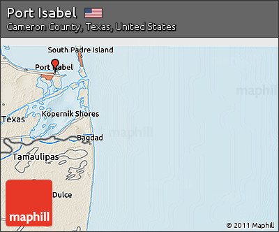Shaded Relief 3D Map of Port Isabel