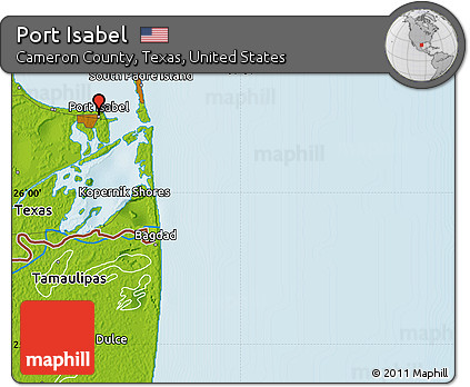 Physical Map of Port Isabel