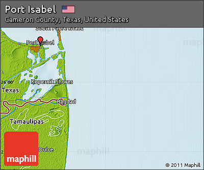 Physical Map of Port Isabel