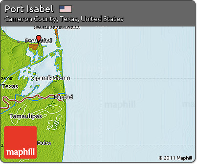 Physical Map of Port Isabel