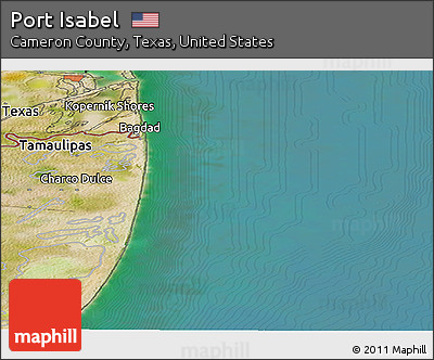 Satellite Panoramic Map of Port Isabel