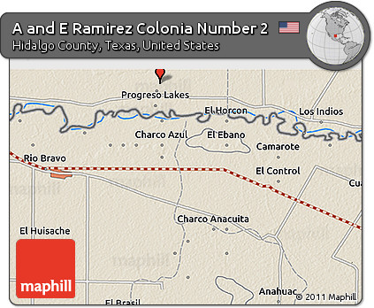Shaded Relief 3D Map of a and E Ramirez Colonia Number 2
