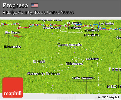 Physical Panoramic Map of Progreso